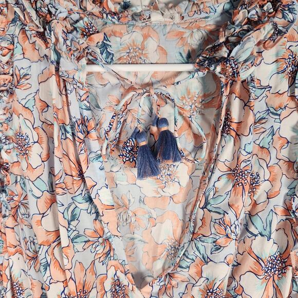 Poupette St. Barth Triny Floral Mini Dress M Beach Resortwear Cottagecore‎ Fairy - Picture 4 of 10